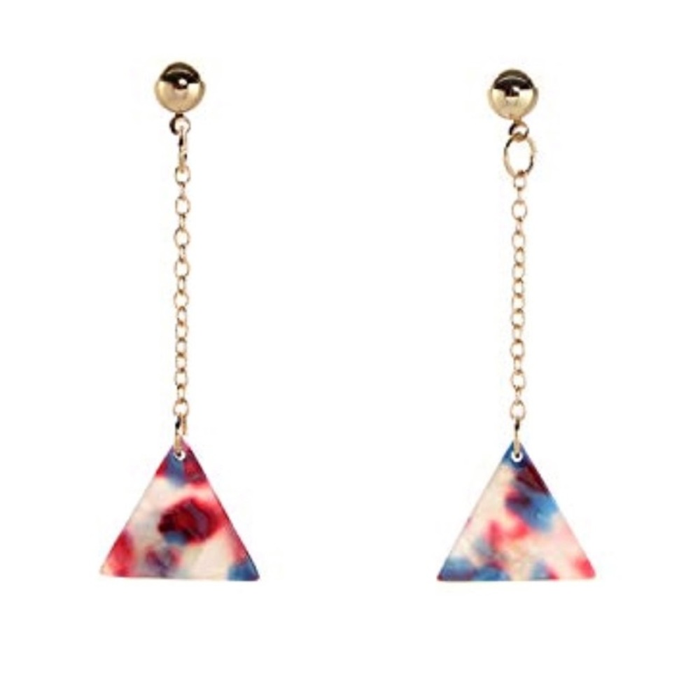Triangle Dangle Stud Earrings